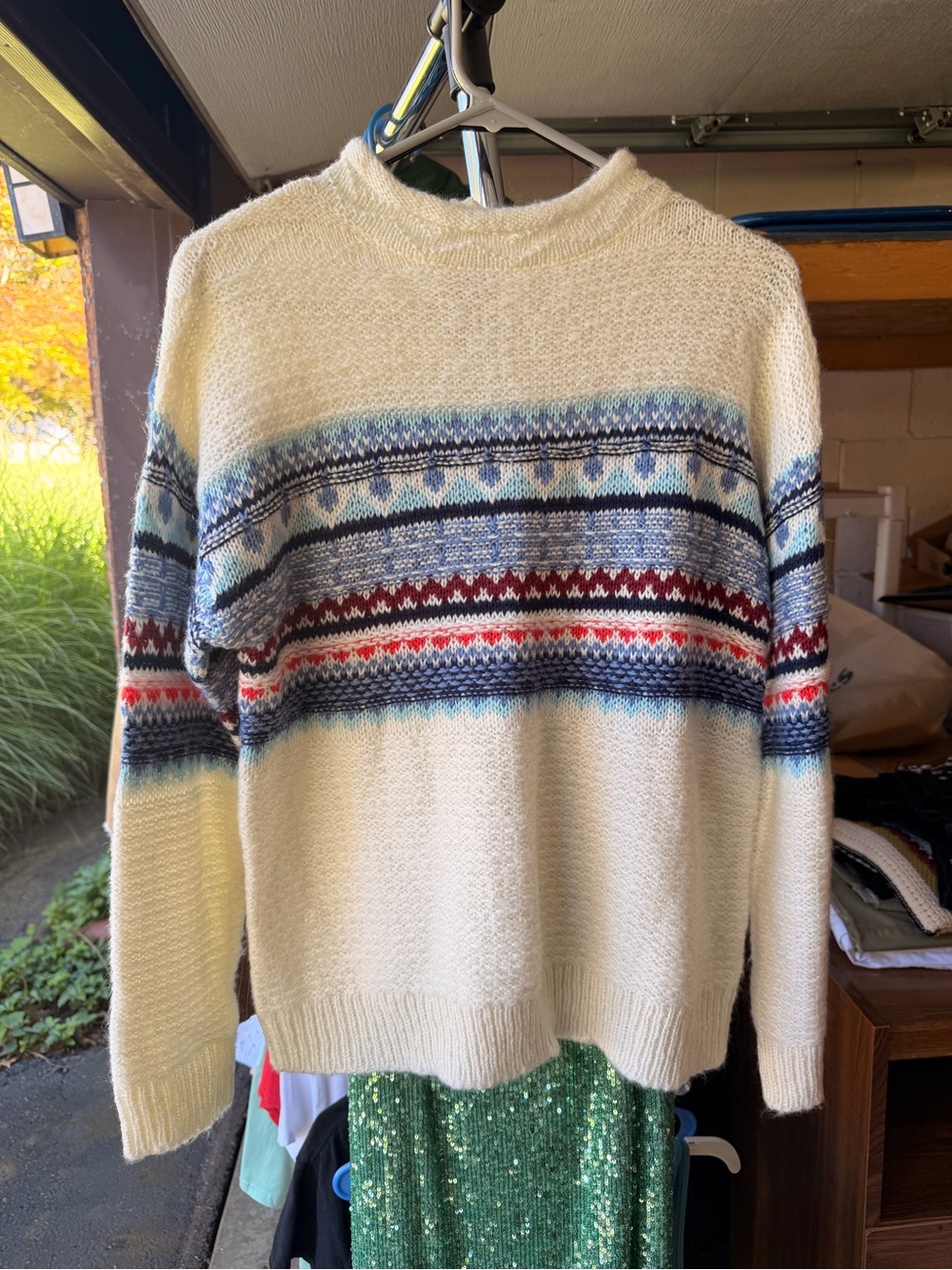 Cream Fair Isle Wool-Blend Sweater